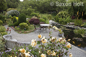 Sally Robertson's Bollinas B&B garden seating