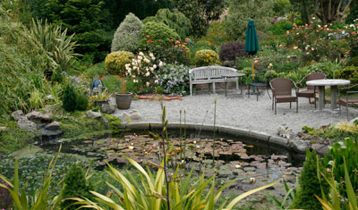 Sally Robertson's Bolinas B&B garden pond