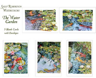 Water Garden Note Cards by Sally Robertson
