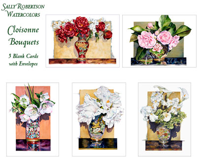 Cloisonne watercolor note cards
