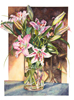 Sally Robertson watercolor Lilies in Glass