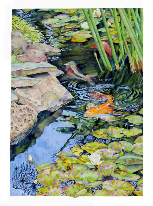 Pondscape II watercolor by Sally robertson